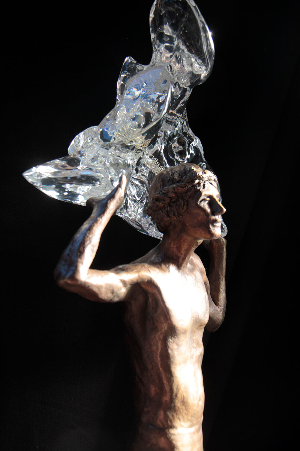 "Christ Takes Up the Cross" bronze, acrylic and silver, 30" high